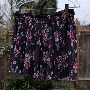 American Eagle Outfitters Purple Floral Pleated Mini Skirt